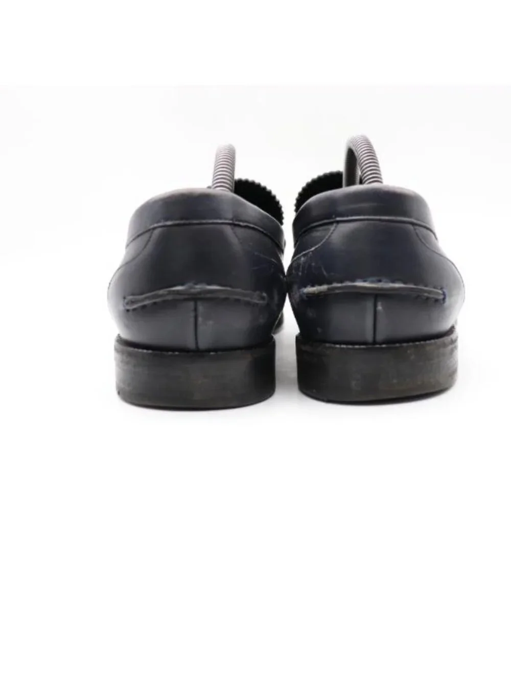 Burberry Kiltie Bedmoore Fringe Men’s EU 44 Leather Loafers Navy/ Brown Italy - Picture 5 of 14